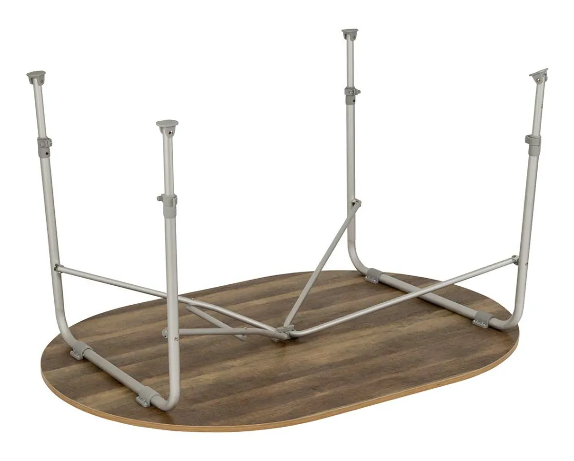 Bo-Camp Höhenverstellbare Campingtische^Feder oval 130 x 90 Tisch
