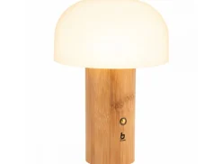 Bo-Camp Campinglampen Aufladbar|Campinglampen Aufladbar-Nasstington Bambus-Tischlampe