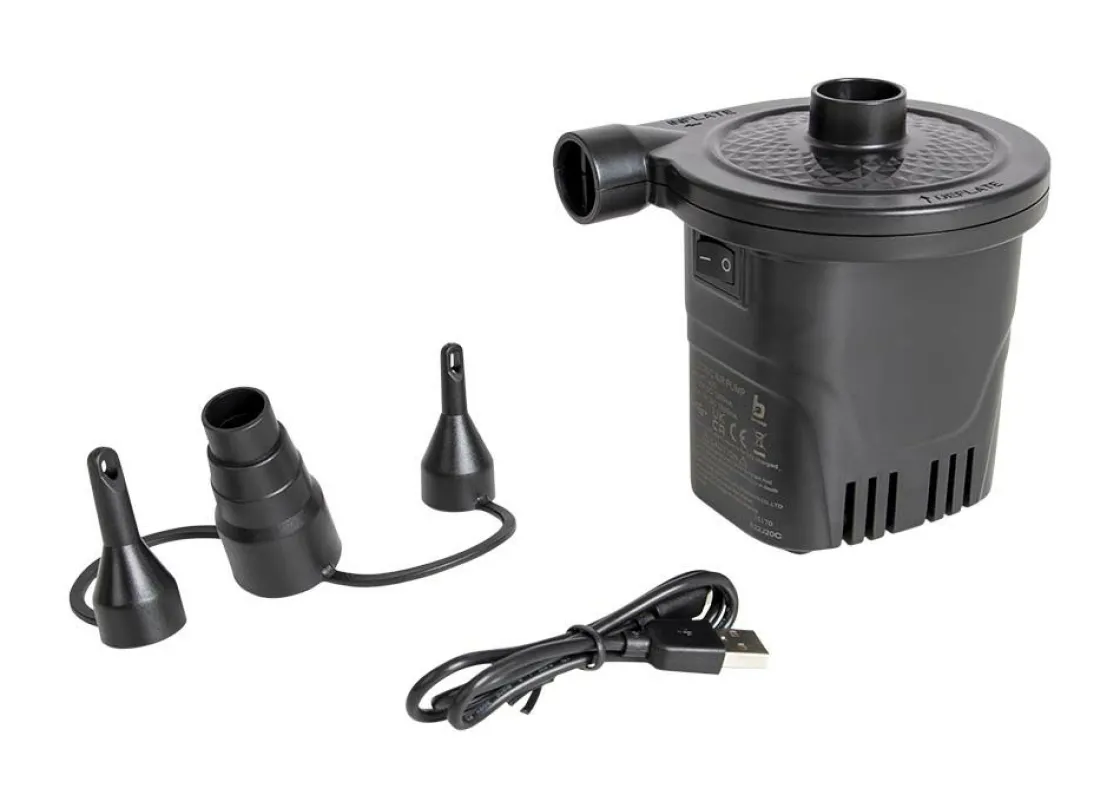 Bo-Camp Camping Luftpumpen-USB 250 ltr/min Elektrische Wiederaufladbare Pumpe