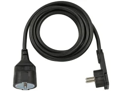 Brennenstuhl Schuko Verlängerungskabel-Black Verlängerungskabel flacher Stecker - 3 meter