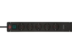 Brennenstuhl Schuko Steckdosen-Bremounta Steckdosenleiste mit 2 USB-C Ladesteckdosen - Black