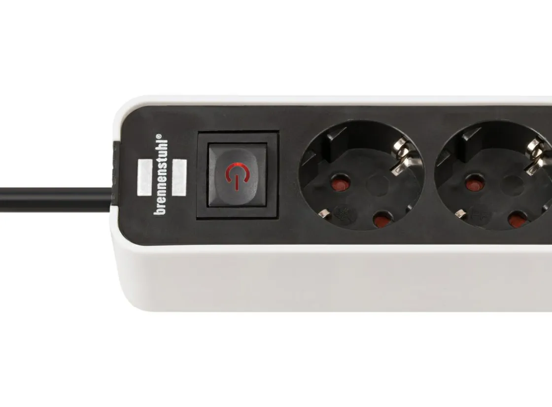 Brennenstuhl Schuko Steckdosen^Ecolor Steckdosenleiste mit 2 USB-C Ladesteckdosen - White
