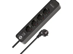 Brennenstuhl Ecolor Steckdosenleiste mit 2 USB-C Ladesteckdosen - Black< Schuko Steckdosen