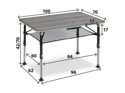 Brunner Höhenverstellbare Campingtische^Elù NG Campingtisch - 100 x 68 cm