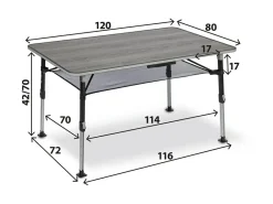 Brunner Höhenverstellbare Campingtische-ELù NG Campingtisch - 120 x 80 cm
