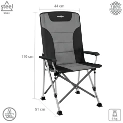 Brunner Campingstühle Mit Verstellbarer Rückenlehne|Faltstühle-Raptor Highback Faltstuhl - Grey