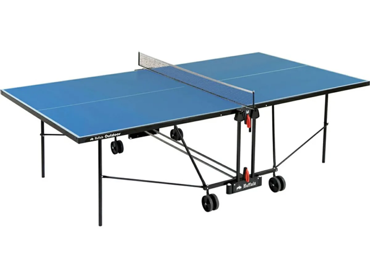 Markenlos Buffalo Basic Outdoor Tischtennisplatte - Blue< Tischtennis