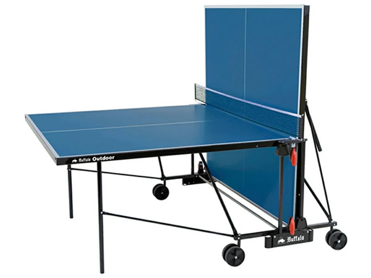 Markenlos Buffalo Basic Outdoor Tischtennisplatte - Blue< Tischtennis