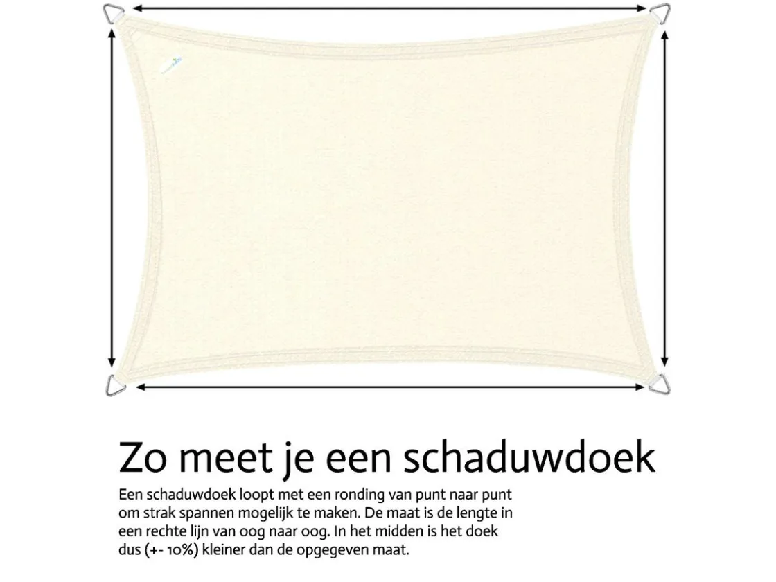 Buitenkado Sonnensegel|Sonnensegel-4 x 5 wasserdicht Sonnensegel - cream white
