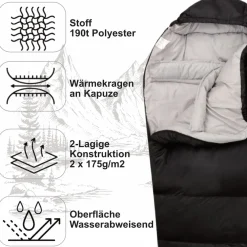 Markenlos Winterschlafsäcke|Mumienschlafsäcke^Caliyo 4 Jahreszeiten 230 cm Blue Mumienschlafsack