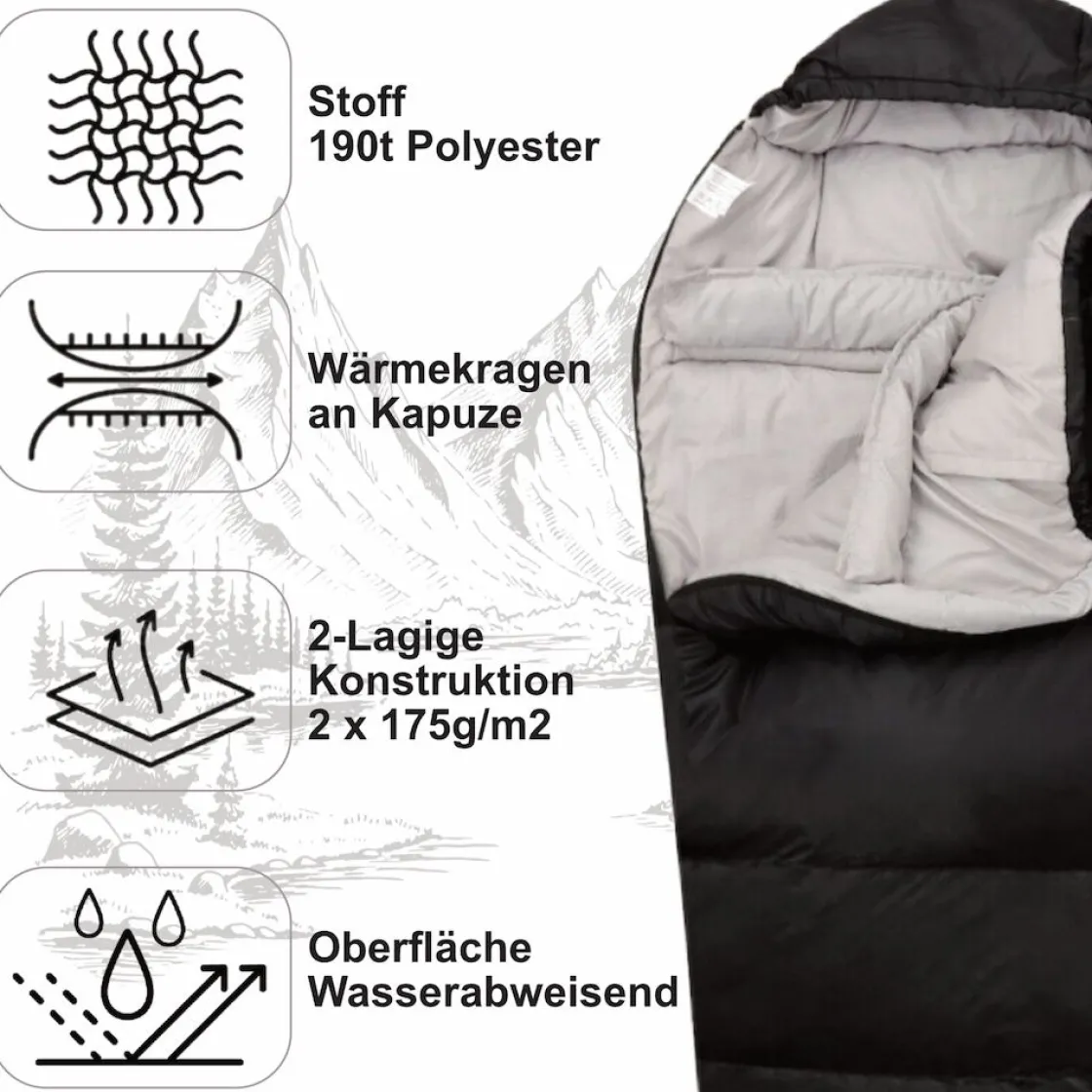 Markenlos Winterschlafsäcke|Mumienschlafsäcke^Caliyo 4 Jahreszeiten 230 cm Blue Mumienschlafsack