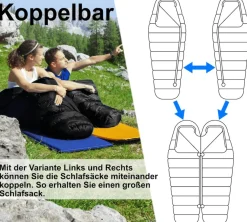 Markenlos Winterschlafsäcke|Mumienschlafsäcke^Caliyo 4 Jahreszeiten 230 cm Blue Mumienschlafsack