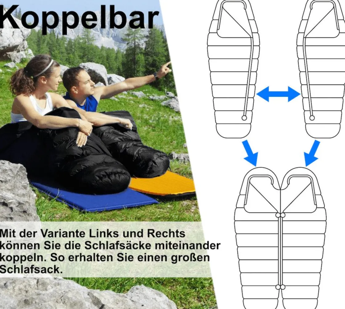 Markenlos Winterschlafsäcke|Mumienschlafsäcke^Caliyo 4 Jahreszeiten 230 cm Blue Mumienschlafsack