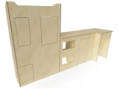 Markenlos Campingboxen-Camper Meubilair Pappelholz Bulli T5/T6 Kurz