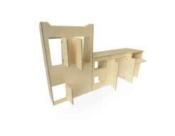 Markenlos Campingboxen-Camper Meubilair Pappelholz Bulli T5/T6 Lang
