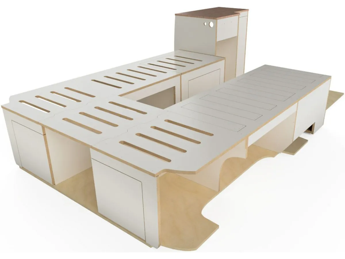 Markenlos Camper Meubilair T5/T6 Kurz Wohnmobil Set< Campingboxen