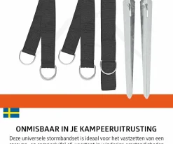 Campout Sturmbänder|Sturmbänder-12,5 Meter Sturmgurt-Set mit Heringe