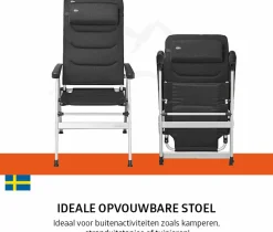 Campout Campingstühle Mit Verstellbarer Rückenlehne|Klappstühle-Colibri Hybrid Set von 2 Klappstuhle - Black