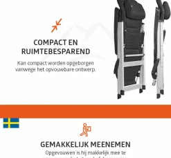 Campout Campingstühle Mit Verstellbarer Rückenlehne|Klappstühle-Colibri Hybrid Set von 2 Klappstuhle - Black