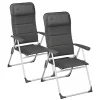 Campout Campingstühle Mit Verstellbarer Rückenlehne|Klappstühle-Regent Set von 2 Klappstuhle - Grey