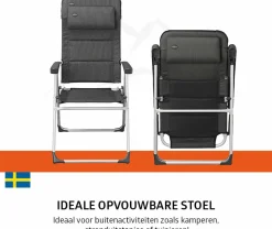 Campout Campingstühle Mit Verstellbarer Rückenlehne|Klappstühle-Regent Set von 2 Klappstuhle - Grey