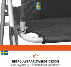 Campout Campingstühle Mit Verstellbarer Rückenlehne|Klappstühle-Regent Set von 2 Klappstuhle - Grey