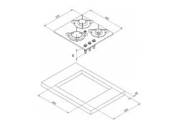 CAN Einbau Kochplatten^PV1352-S Einbau Gaskochfeld
