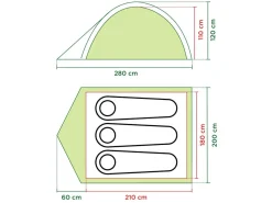 Coleman 3 Personen Kuppelzelte|Zelt 3 Personen-Darwin 3 Grey Kuppelzelt