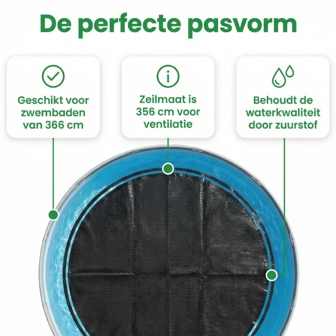 Comfortpool Pool Zubehör-Pro ø366 cm Abdeckplane - Black