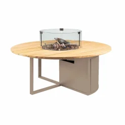 Cosi Gartentische^loft 120 Rund Feuerstelle - Sandy Beige/Teak