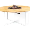 Cosi Gartentische^Fires loft 120 round Feuertisch - White/Teak