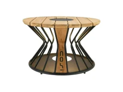 Cosi Gartentische^Fires lumia Ø 70 cm beleuchteter Loungetisch - Teak