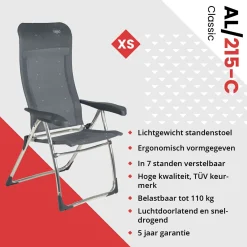 Crespo Campingstühle Mit Verstellbarer Rückenlehne|Klappstühle^AL-215 Klappstuhl - Dark Grey