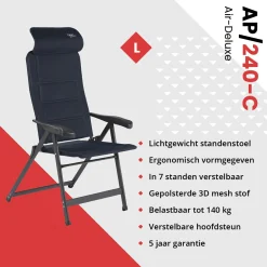 Crespo Campingstühle Mit Verstellbarer Rückenlehne|Klappstühle^AP-240 Air-Deluxe Compact Blue Klappstuhl