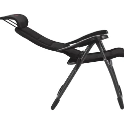 Crespo Campingstühle Mit Verstellbarer Rückenlehne|Faltstühle-AP-215 Air-Deluxe Compact Black Klappstuhl
