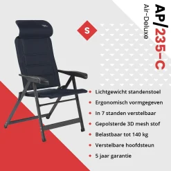 Crespo AP-235 Air-Deluxe Compact Blue Klappstuhl< Campingstühle Mit Verstellbarer Rückenlehne|Klappstühle