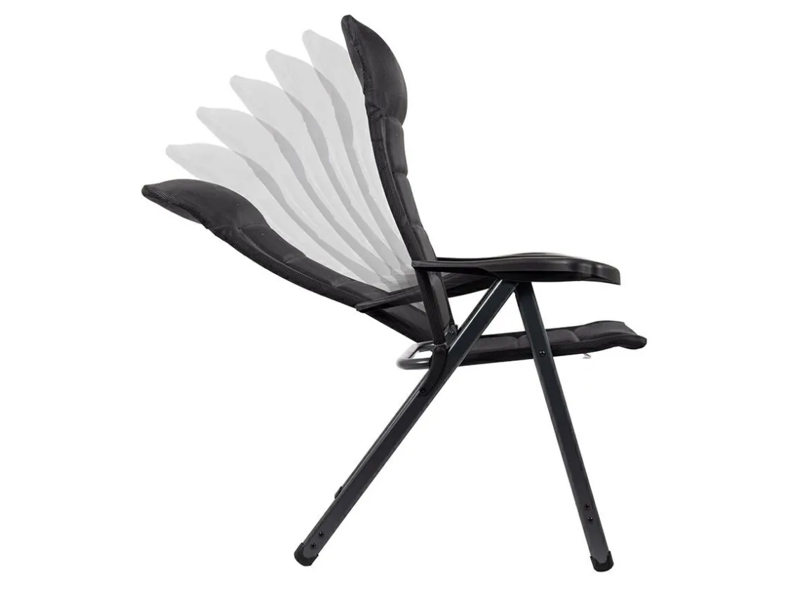 Crespo Campingstühle Mit Verstellbarer Rückenlehne|Klappstühle-AP-237 Deluxe Klappstuhl - Black