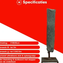 CUHOC Sonnenschirmhüllen^Diamond 210 x 45 cm Ampelschirmhülle