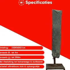 CUHOC Sonnenschirmhüllen^Diamond 230 x 50 x 57 cm Ampelschirmhülle