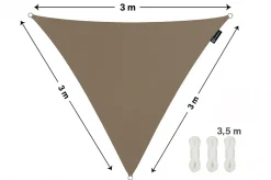 CUHOC Sonnensegel|Sonnensegel^sonnensegel dreieck 3x3x3 m taupe uv-schutz