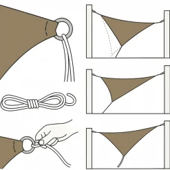 CUHOC Sonnensegel|Sonnensegel^sonnensegel dreieck 3x3x3 m taupe uv-schutz