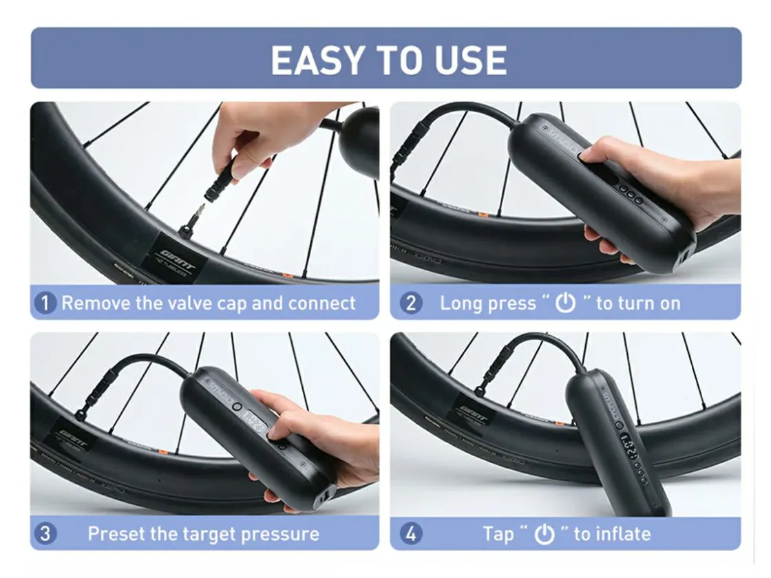 Cycplus Fahrradpumpen-A2 Pro Elektrische Fahrradpumpe