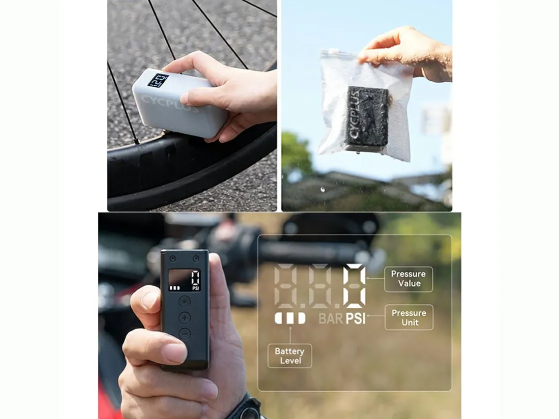 Cycplus Fahrradpumpen^AS2 Pro Max Elektrische Mini-Fahrradpumpe