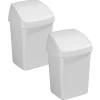 Sunware Abfalleimer-Delta 2er-Set weißen Schwingdeckeleimer - 10 Liter