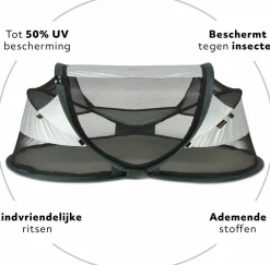 Deryan Baby Luxe Campingbett - Silver< Reisebetten