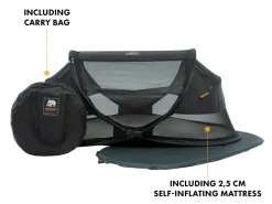 Deryan Baby Luxe Schwarz Campingbett< Reisebetten