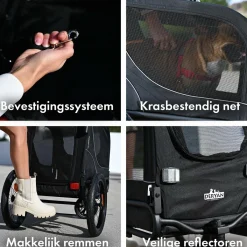 Deryan 2-in-1 faltbarer Hundefahrradanhänger< Hundefahrradanhänger