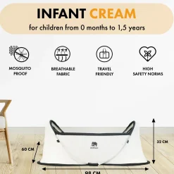 Deryan Reisebetten^Infant Pop-Up BabyBox mit Moskitonetz - Cream