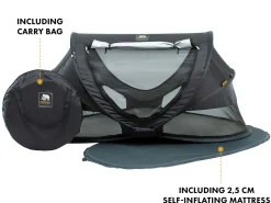 Deryan Reisebetten-Kleinkind Luxe Campingbett - Black