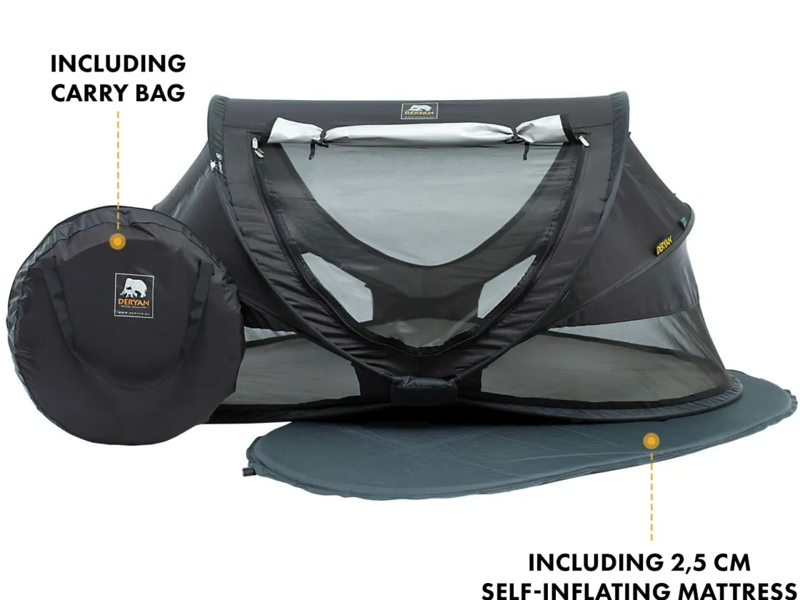 Deryan Reisebetten-Kleinkind Luxe Campingbett - Black